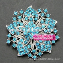 female vintage colored crystals flower brooch